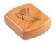 Top View of a 2" Flat Wide Cherry with laser engraved image of Angel Cares