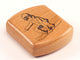 Top View of a 2" Flat Wide Cherry with laser engraved image of Snowboarder