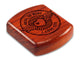Top View of a 2" Flat Wide Padauk with laser engraved image of Angel of Mine