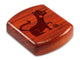 Top View of a 2" Flat Wide Padauk with laser engraved image of Cat & Yarn