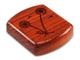 Top View of a 2" Flat Wide Padauk with laser engraved image of Dandelions