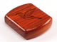 Top View of a 2" Flat Wide Padauk with laser engraved image of Hummingbird in Flight