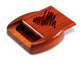 Opened View of a 2" Flat Wide Padauk with laser engraved image of Scribble Heart
