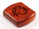 Top View of a 2" Flat Wide Padauk with laser engraved image of Gecko