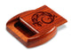 Opened View of a 2" Flat Wide Padauk with laser engraved image of Gecko