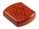 Top View of a 2" Flat Wide Padauk with laser engraved image of Star of David