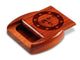 Opened View of a 2" Flat Wide Padauk with laser engraved image of Starry Moon