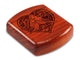 Top View of a 2" Flat Wide Padauk with laser engraved image of Birds in Love