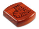 Top View of a 2" Flat Wide Padauk with laser engraved image of Sketched Cat