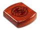 Top View of a 2" Flat Wide Padauk with laser engraved image of Geckos