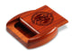 Opened View of a 2" Flat Wide Padauk with laser engraved image of Geckos