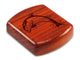 Top View of a 2" Flat Wide Padauk with laser engraved image of Dolphin