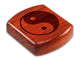 Top View of a 2" Flat Wide Padauk with laser engraved image of Yin Yang
