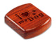 Top View of a 2" Flat Wide Padauk with laser engraved image of I Heart My Dog