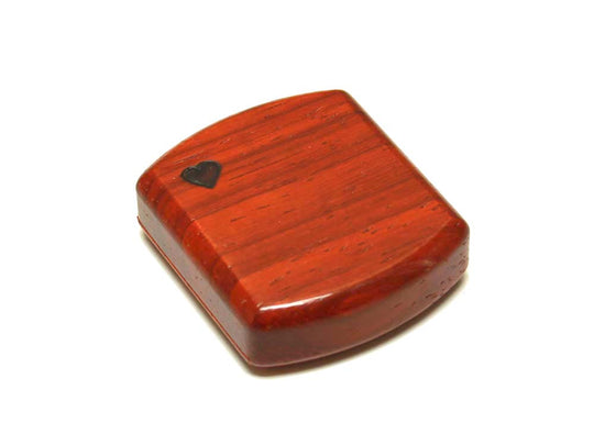 Back View of a 2" Flat Wide Padauk with inlay pattern of  with marquetry pattern of Heart Marquetry Light of a 2" Flat Wide Padauk - Heart Marquetry Light