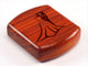 Top View of a 2" Flat Wide Padauk with laser engraved image of Wedding Dress and Tuxedo