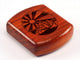 Top View of a 2" Flat Wide Padauk with laser engraved image of Mountains in Circle