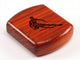 Top View of a 2" Flat Wide Padauk with laser engraved image of Downhill Skiier