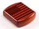 Top View of a 2" Flat Wide Padauk with laser engraved image of American Flag
