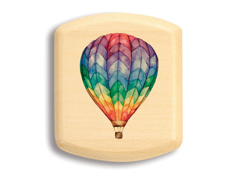 Top View of a 2" Flat Wide Aspen with color printed image of Rainbow Hot Air Balloon