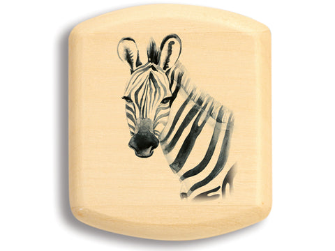 Top View of a 2" Flat Wide Aspen with color printed image of Zebra