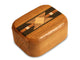 Top View of a 2" Med Narrow Teak with inlay pattern of Vintage Bowtie Inlay of a 2" Med Narrow Teak - Vintage Bowtie Inlay