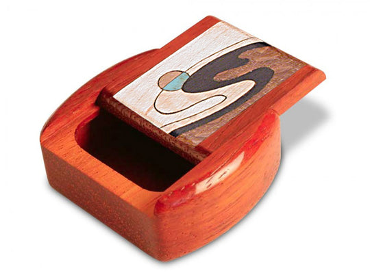 Opened View of a 2" Med Wide Padauk with wave inlay of a 2" Med Wide Padauk - Wave Inlay