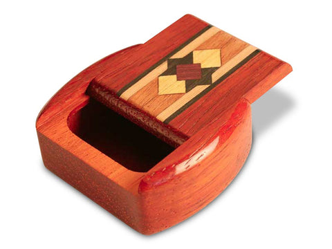Top View of a 2" Med Wide Padauk with inlay pattern of Compass Rose Inlay of a 2" Med Wide Padauk - Compass Rose Inlay