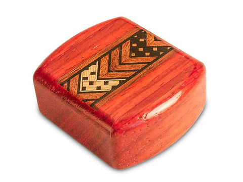 Top View of a 2" Med Wide Padauk with inlay pattern of Mission Revival Inlay of a 2" Med Wide Padauk - Mission Revival Inlay
