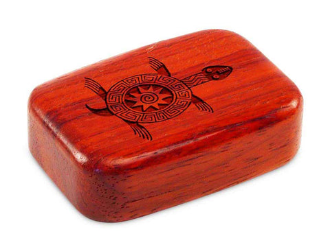 Top View of a 3" Med Wide Padauk with laser engraved image of Primitive Turtle