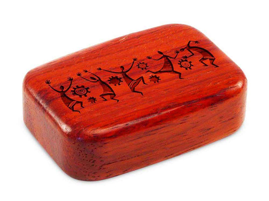 Top View of a 3" Med Wide Padauk with laser engraved image of Dancing People