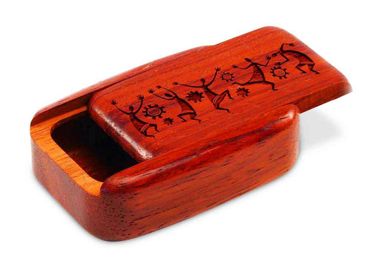Opened View of a 3" Med Wide Padauk with laser engraved image of Dancing People