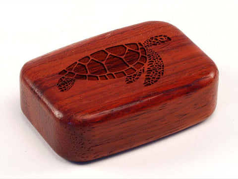 Top View of a 3" Med Wide Padauk with laser engraved image of Sea Turtle