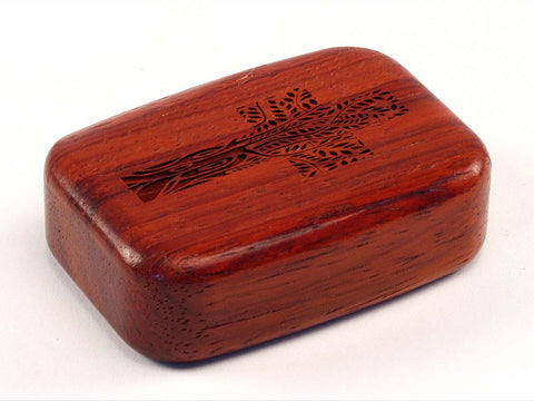 Top View of a 3" Med Wide Padauk with laser engraved image of Growing Cross