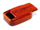 Opened View of a 3" Med Wide Padauk with laser engraved image of Feather