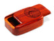 Opened View of a 3" Med Wide Padauk with laser engraved image of Curling Leaf