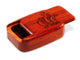 Opened View of a 3" Med Wide Padauk with laser engraved image of Kokopelli Trio