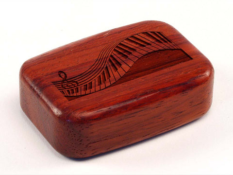 Top View of a 3" Med Wide Padauk with laser engraved image of Piano Keyboard