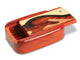 Opened View of a 3" Med Wide Padauk with marquetry pattern of Wave Marquetry  of a 3" Med Wide Padauk - Wave Marquetry 