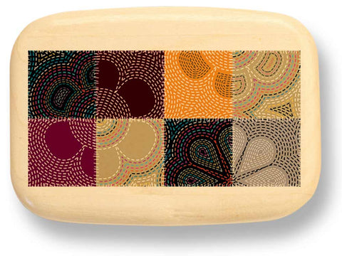 Top View of a 3" Med Wide Aspen with color printed image of Quilt