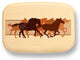 Top View of a 3" Med Wide Aspen with color printed image of Horse Run