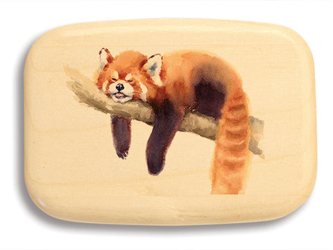 Top View of a 3" Med Wide Aspen with color printed image of Red Panda
