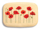 Top View of a 3" Med Wide Aspen with color printed image of Poppies
