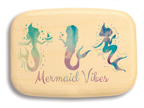Top View of a 3" Med Wide Aspen with color printed image of Mermaid Vibes