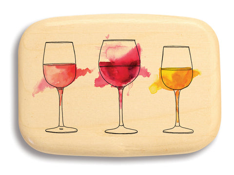Top View of a 3" Med Wide Aspen with color printed image of Wine Glasses