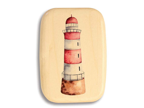 Top View of a 3" Med Wide Aspen with color printed image of Lighthouse