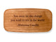 Top VIew of a 4" Med Wide Cherry with laser engraved image of Quote -Gandhi Change