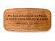 Top VIew of a 4" Med Wide Cherry with laser engraved image of Quote -Lincoln Future