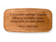 Top VIew of a 4" Med Wide Cherry with laser engraved image of Quote -Mignon McLaughlin