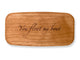 Top VIew of a 4" Med Wide Cherry with laser engraved image of Quote -You float my boat